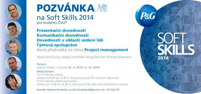 Pozvánka na Soft Skills 2014 pro studenty ČVUT
